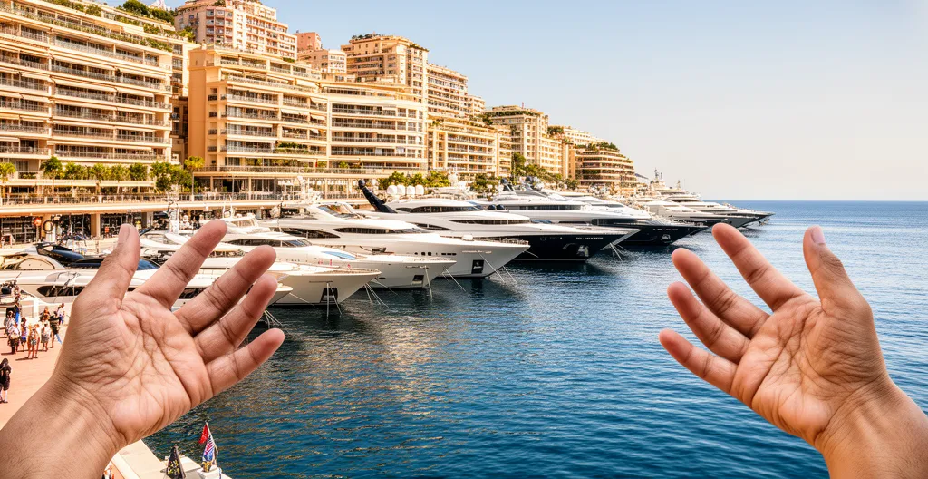Vue panoramique du port de Monaco avec yachts et immeubles résidentiels